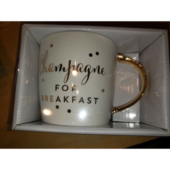 Champagne for Breakfast Ceramic Mug 14 OZ coffee cup - Picture 1 of 3